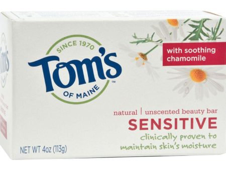 Tom s Of Maine Natural Beauty Bar Sensitive Unscented - 4 Oz - Case Of 6 Online Hot Sale