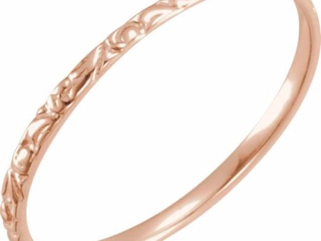 14K Rose Etched Ring For Discount