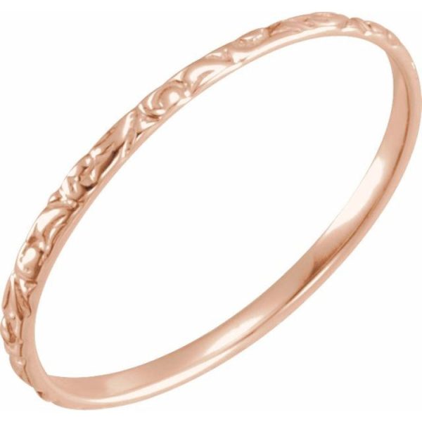 14K Rose Etched Ring For Discount