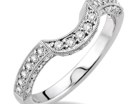 1 3 Ctw Diamond Matching Wedding Band in 14K White Gold Discount