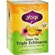 Yogi Triple Echinacea Herbal Green Tea - 16 Tea Bags - Case Of 6 Online now