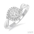 1 3 Ctw Round Cut Diamond Lovebright Engagement Ring in 14K White Gold Online now