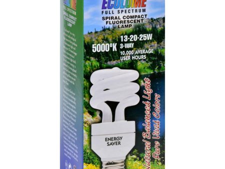 Ecolume Spiral Compact Fluorescent 3 Way Bulb. Online Sale