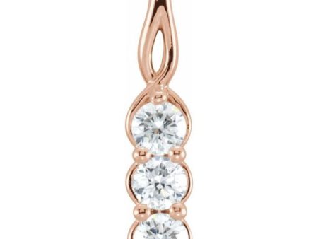 14K Rose 1 3 CTW Natural Diamond Three-Stone Pendant Online now