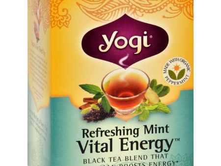 Yogi Revitalize Herbal Tea Energizing Assam Mint - 16 Tea Bags - Case Of 6 Supply