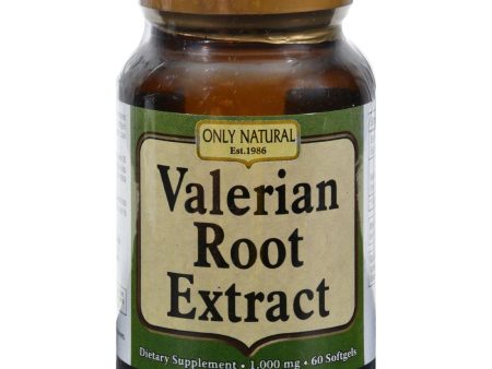 Only Natural Valerian Root Extract - 60 Softgels Hot on Sale