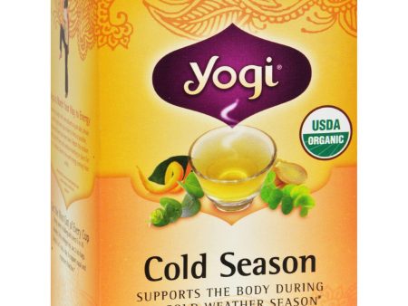 Yogi Organic Cold Season Herbal Tea Caffeine Free - 16 Tea Bags - Case Of 6 Supply