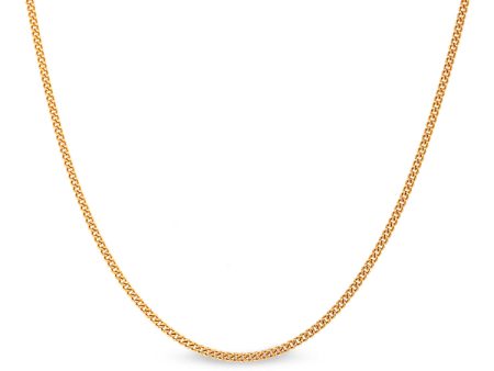 16  Gold Sterling Silver 1mm Curb Chain with End Caps and Spring Ring Online Hot Sale