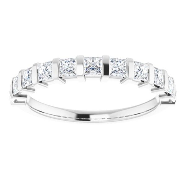 Platinum 3 4 CTW Natural Diamond Anniversary Band Fashion