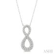 1 4 Ctw Round Cut Diamond Infinity Pendant With Chain in 14K White Gold For Cheap