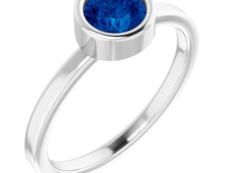 Platinum 5.5 mm Natural Blue Sapphire Ring Sale