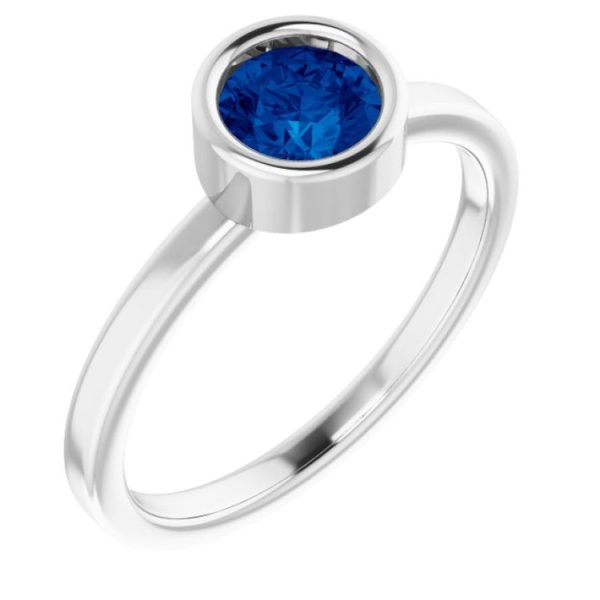 Platinum 5.5 mm Natural Blue Sapphire Ring Sale