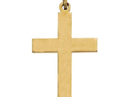 14K Yellow 22 x 14 mm Cross Pendant Discount