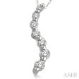 1 4 Ctw Swirl Journey Diamond Pendant in 14K White Gold with Chain Online Hot Sale