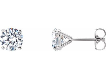 14K White 1 CTW Natural Diamond Cocktail-Style Earrings For Cheap