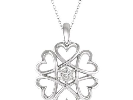 1 50 Ctw Infinity Heart Charm Round Cut Diamond Pendant With Chain in Sterling Silver Discount