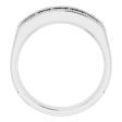 14K White 1 CTW Natural Diamond Milgrain Band on Sale