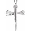 Sterling Silver 26x18.25 mm Nail Design Cross Pendant without Packaging Hot on Sale