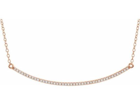 14K Rose 1 6 CTW Natural Diamond Bar 16-18  Necklace Cheap