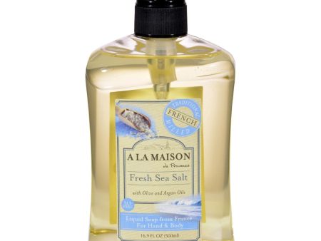 A La Maison French Liquid Soap - Fresh Sea Salt - 16.9 Oz For Sale