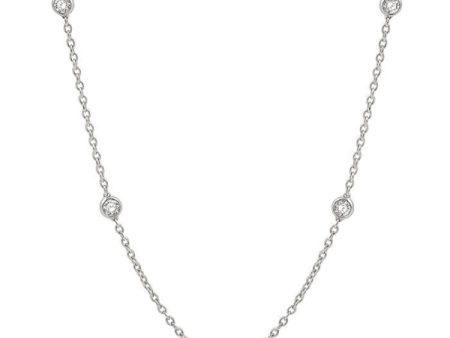 1 1 2 Ctw Round Cut Diamond Fashion Necklace in 14K White Gold Cheap