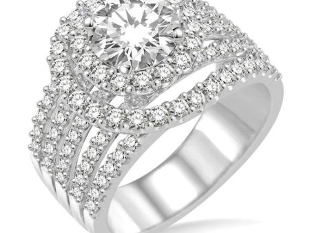 1 3 8 Ctw Diamond Semi-mount Engagement Ring in 14K White Gold Sale