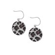 Platinum Finish Sterling Silver Micropave Leopard Print Earrings with Simulated Diamonds and Colored Stones Cheap