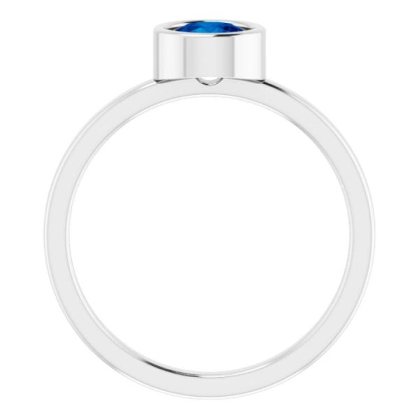 Platinum 5.5 mm Natural Blue Sapphire Ring Sale