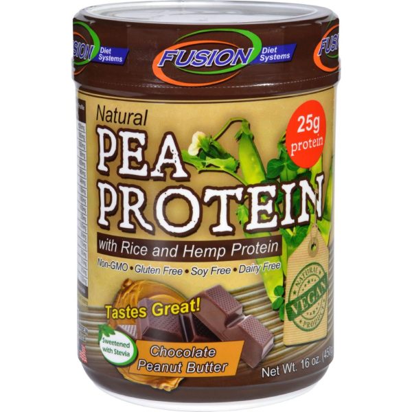 Fusion Diet Systems Pea Protein - Natural - Chocolate Peanut Butter - 16 Oz For Cheap