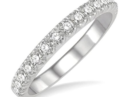 1 2 ctw 15Stones Round Cut Diamond Wedding Band in 14K White Gold Hot on Sale