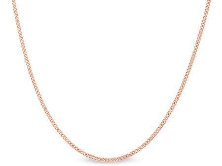 20  Rose Gold Sterling Silver 1mm Curb Chain with End Caps and Spring Ring Online Hot Sale