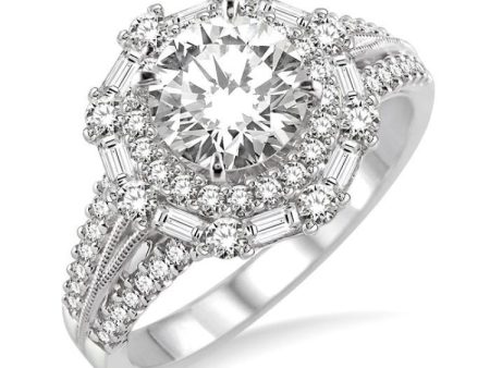 1 1 10 Ctw Diamond Semi-Mount Engagement Ring in 14K White Gold Discount