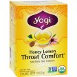 Yogi Throat Comfort Herbal Tea Caffeine Free Honey Lemon - 16 Tea Bags - Case Of 6 Online Hot Sale