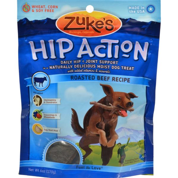 Zuke s Hip Action Dog Treats - Beef Formula - Case Of 12 - 6 Oz Online