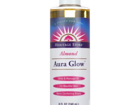 Heritage Store Body Oil - Aura Glow - Almond - 8 Oz - 1 Each For Discount