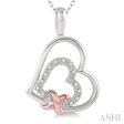 1 50 Ctw Round Cut Diamond Heart Pendant in Sterling Silver with Chain Online