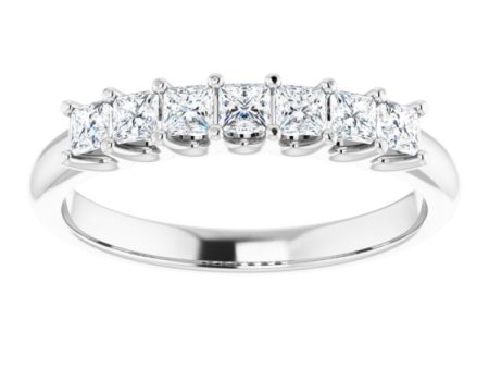 14K White 1 2 CTW Natural Diamond Anniversary Band Online Sale