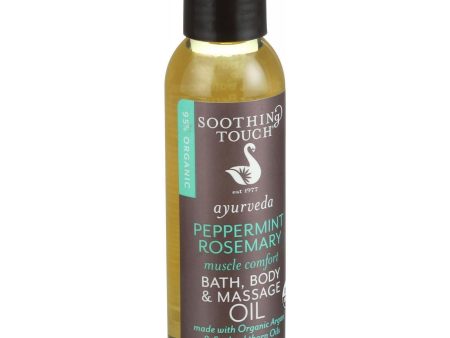 Soothing Touch Bath Body And Massage Oil - Organic - Ayurveda - Peppermint Rosemary - Muscle Comfort - 4 Oz For Sale