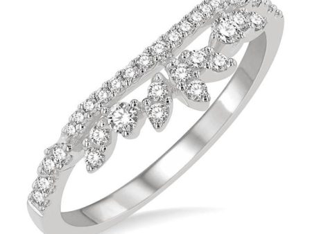 1 3 ctw Alternating Marquise and Circular Mount Round Cut Diamond Curved Band in 14K White Gold Discount