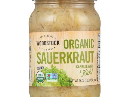 Woodstock Sauerkraut - Organic - Cabbage - 16 Oz - Case Of 12 Sale