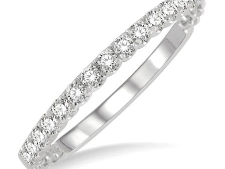 1 4 ctw Lattice Round Cut Diamond Wedding Band in 14K White Gold Online now