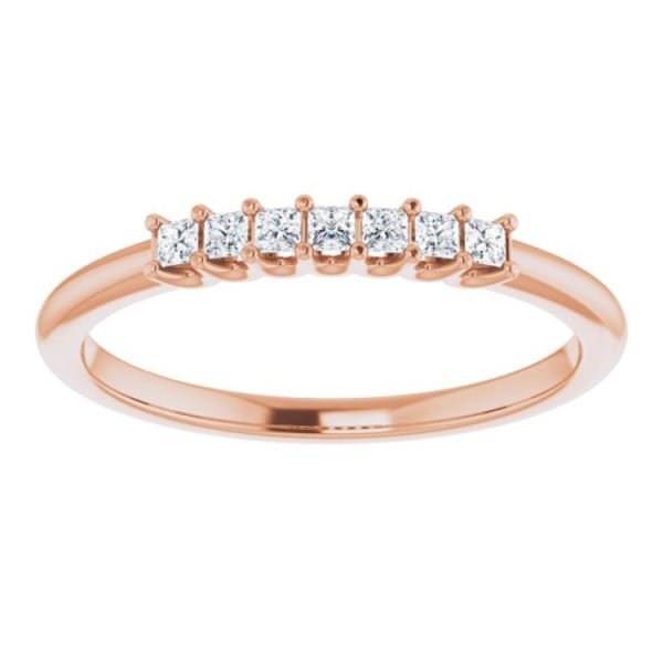 14K Rose 1 6 CTW Natural Diamond Anniversary Band Hot on Sale