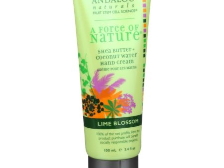 Andalou Naturals Hand Cream - A Force Of Nature Shea Butter Plus Coconut Water - Lime Blossom - 3.4 Oz For Cheap