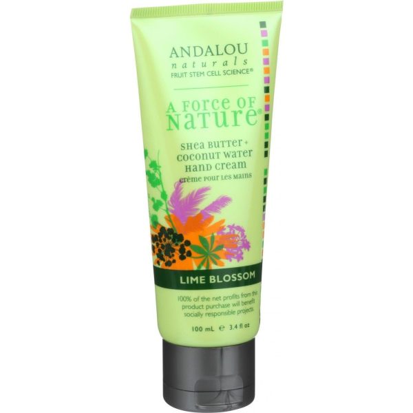 Andalou Naturals Hand Cream - A Force Of Nature Shea Butter Plus Coconut Water - Lime Blossom - 3.4 Oz For Cheap