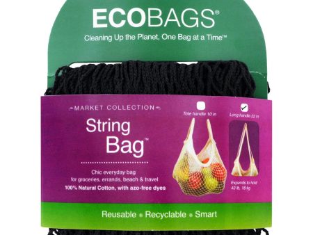 Ecobags Market Collection String Bags Long Handle - Black - 10 Bags Online Hot Sale