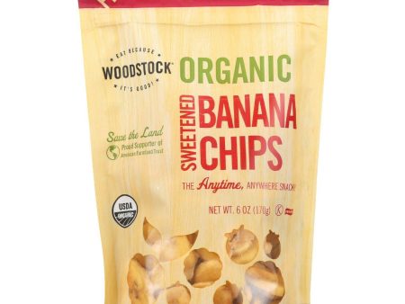 Woodstock Fruit- Organic - Banana Chips - Sweetened - 6 Oz - Case Of 8 on Sale