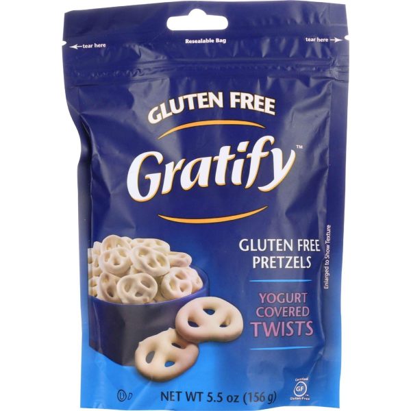 Gratify Pretzels - Twists - Yogurt Covered - Gluten Free - 5.5 Oz - Case Of 8 For Sale