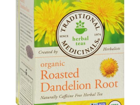 Traditional Medicinals Organic Roasted Dandelion Root Herbal Tea - 16 Tea Bags - Case Of 6 Online Hot Sale