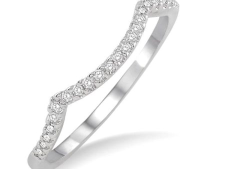 1 10 Ctw Round Cut Diamond Wedding Band in 14K White Gold Online Sale