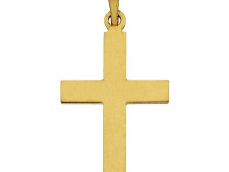 14K Yellow 18 x 12 mm Cross Pendant Online now